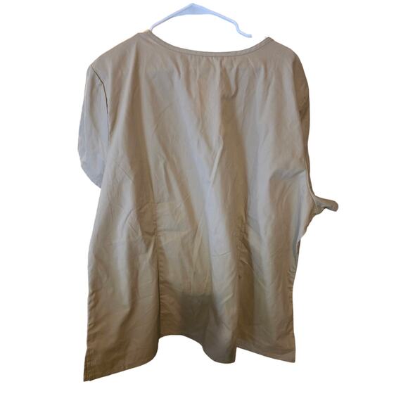 Dickies Scrub Top 3xl Womens Plus Size Medical Office Hospital V Neck Tan - Picture 4 of 4